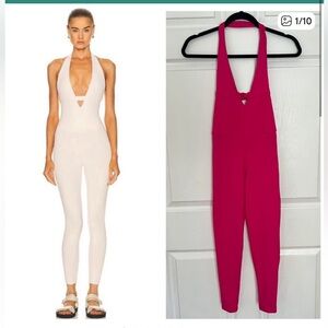 Live The Process Hot Pink Halter Jumpsuit
